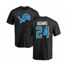 Football Detroit Lions #24 Andrew Adams Black Name & Number Logo T-Shirt