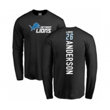 Football Detroit Lions #26 C.J. Anderson Black Backer Long Sleeve T-Shirt