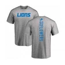 Football Detroit Lions #90 Trey Flowers Ash Backer T-Shirt