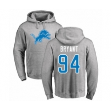 Football Detroit Lions #94 Austin Bryant Ash Name & Number Logo Pullover Hoodie