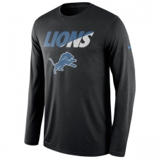 NFL Men's Detroit Lions Nike Black Legend Staff Practice Long Sleeve Performance T-Shirt
