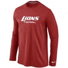 Nike Detroit Lions Authentic Font Long Sleeve NFL T-Shirt - Red