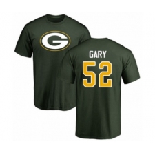 Football Green Bay Packers #52 Rashan Gary Green Name & Number Logo T-Shirt