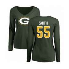 Football Women's Green Bay Packers #55 Za'Darius Smith Green Name & Number Logo Long Sleeve T-Shirt
