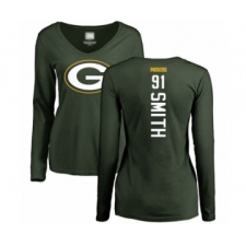 Football Women's Green Bay Packers #91 Preston Smith Green Backer Long Sleeve T-Shir