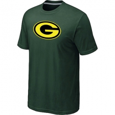 Green Bay Packers Neon Logo Charcoal NFL T-Shirt - Dark Green