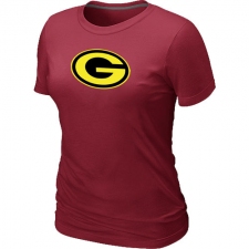 Green Bay Packers Women's Neon Logo Charcoal NFL T-Shirt - Red
