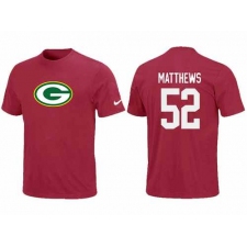 Nike Green Bay Packers #52 Clay Matthews Name & Number NFL T-Shirt - Red