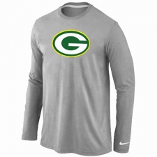 Nike Green Bay Packers Team Logo Long Sleeve NFL T-Shirt - Grey