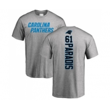 Football Carolina Panthers #61 Matt Paradis Ash Backer T-Shirt