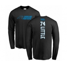 Football Carolina Panthers #74 Greg Little Black Backer Long Sleeve T-Shirt