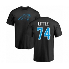 Football Carolina Panthers #74 Greg Little Black Name & Number Logo T-Shirt