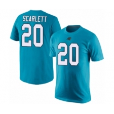 Football Men's Carolina Panthers #20 Jordan Scarlett Blue Rush Pride Name & Number T-Shirt