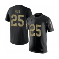 Football Men's Carolina Panthers #25 Eric Reid Black Camo Salute to Service T-Shirt