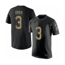 Football Men's Carolina Panthers #3 Will Grier Black Camo Salute to Service T-Shirt