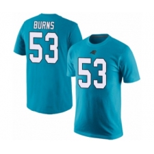 Football Men's Carolina Panthers #53 Brian Burns Blue Rush Pride Name & Number T-Shirt