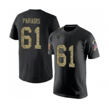 Football Men's Carolina Panthers #61 Matt Paradis Black Camo Salute to Service T-Shirt