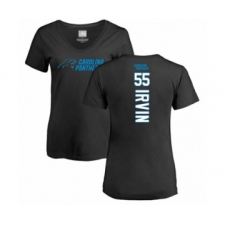 Football Women's Carolina Panthers #55 Bruce Irvin Black Backer T-Shirt