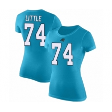 Football Women's Carolina Panthers #74 Greg Little Blue Rush Pride Name & Number T-Shirt