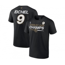Men's Vegas Golden Knights #9 Jack Eichel Black 2023 Stanley Cup Champions Pro Name & Number T-Shirt