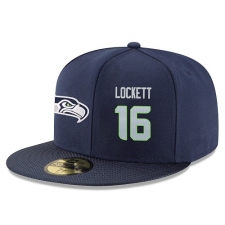 NFL Seattle Seahawks #16 Tyler Lockett Stitched Snapback Adjustable Player Hat - Navy/Grey