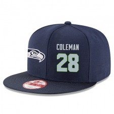NFL Seattle Seahawks #28 Justin Coleman Stitched Snapback Adjustable Player Hat - Navy/Grey