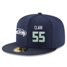 NFL Seattle Seahawks #55 Frank Clark Stitched Snapback Adjustable Player Hat - Navy/Grey