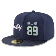 NFL Seattle Seahawks #89 Doug Baldwin Stitched Snapback Adjustable Player Hat - Navy/Grey