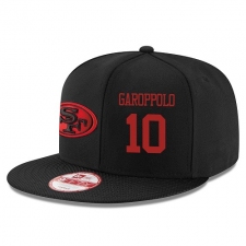 NFL San Francisco 49ers #10 Jimmy Garoppolo Stitched Snapback Adjustable Player Rush Hat - Black/Red