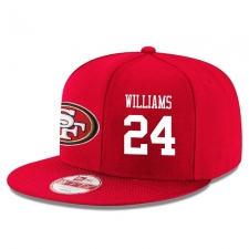 NFL San Francisco 49ers #24 K'Waun Williams Stitched Snapback Adjustable Player Hat - Red/White