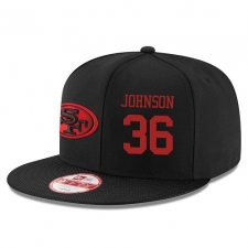NFL San Francisco 49ers #36 Dontae Johnson Stitched Snapback Adjustable Player Rush Hat - Black/Red