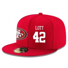 NFL San Francisco 49ers #42 Ronnie Lott Stitched Snapback Adjustable Player Hat - Red/White