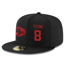 NFL San Francisco 49ers #8 Steve Young Stitched Snapback Adjustable Player Rush Hat - Black/Red