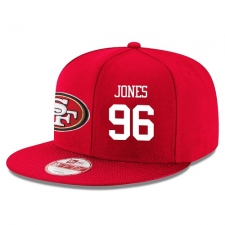 NFL San Francisco 49ers #96 Datone Jones Stitched Snapback Adjustable Player Hat - Red/White