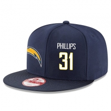 NFL Los Angeles Chargers #31 Adrian Phillips Stitched Snapback Adjustable Player Rush Hat - Navy/White