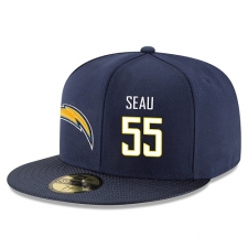 NFL Los Angeles Chargers #55 Junior Seau Stitched Snapback Adjustable Player Rush Hat - Navy/White