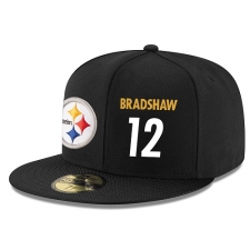 NFL Pittsburgh Steelers #12 Terry Bradshaw Stitched Snapback Adjustable Player Hat - Black/White