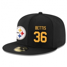NFL Pittsburgh Steelers #36 Jerome Bettis Stitched Snapback Adjustable Player Rush Hat - Black/Gold