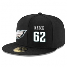 NFL Philadelphia Eagles #62 Jason Kelce Stitched Snapback Adjustable Player Hat - Black/White