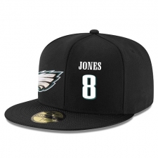NFL Philadelphia Eagles #8 Donnie Jones Stitched Snapback Adjustable Player Hat - Black/White