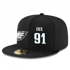 NFL Philadelphia Eagles #91 Fletcher Cox Stitched Snapback Adjustable Player Hat - Black/White