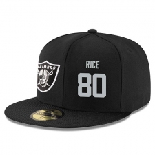 NFL Oakland Raiders #80 Jerry Rice Stitched Snapback Adjustable Player Hat - Black/Silver