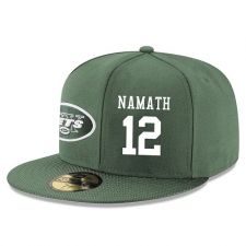 NFL New York Jets #12 Joe Namath Stitched Snapback Adjustable Player Hat - Green/White