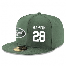 NFL New York Jets #28 Curtis Martin Stitched Snapback Adjustable Player Hat - Green/White