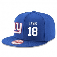 NFL New York Giants #18 Roger Lewis Stitched Snapback Adjustable Player Hat - Blue/White