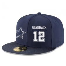 NFL Dallas Cowboys #12 Roger Staubach Stitched Snapback Adjustable Player Hat - Navy/White