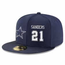 NFL Dallas Cowboys #21 Deion Sanders Stitched Snapback Adjustable Player Hat - Navy/White