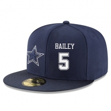 NFL Dallas Cowboys #5 Dan Bailey Stitched Snapback Adjustable Player Hat - Navy/White