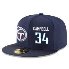 NFL Tennessee Titans #34 Earl Campbell Stitched Snapback Adjustable Player Hat - Navy/White