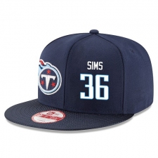 NFL Tennessee Titans #36 LeShaun Sims Stitched Snapback Adjustable Player Hat - Navy/White